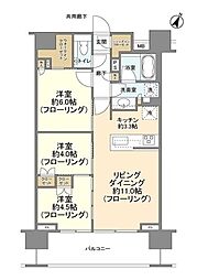 クレヴィア新宿若松町 3LDKの間取図画像