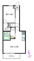 パティオ市谷 1LDKの間取図画像