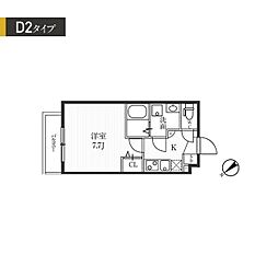 新宿夏目坂コート 1Kの間取図画像