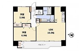 ライオンズマンション片平 2LDKの間取図画像