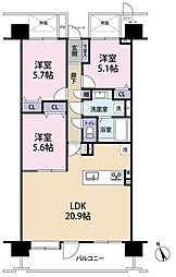 ライオンズガーデン泉中央 3LDKの間取図画像