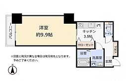 パークタワー台原 1Kの間取図画像