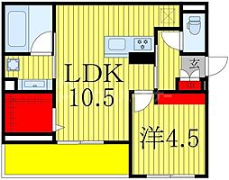 つくばエクスプレス 柏の葉キャンパス駅 徒歩15分の賃貸マンション 3階2LDKの間取り