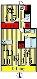 つくばエクスプレス 流山おおたかの森駅 徒歩9分の賃貸アパート 1階2LDKの間取り