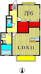 つくばエクスプレス 流山セントラルパーク駅 徒歩14分の賃貸アパート 1階1LDKの間取り
