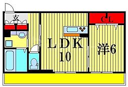 つくばエクスプレス 流山おおたかの森駅 徒歩13分の賃貸アパート 1階1LDKの間取り