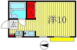 信濃屋ハウス ワンルームの間取図画像