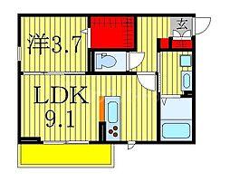 グランバニア 1LDKの間取図画像