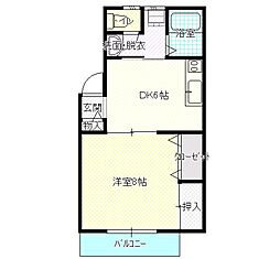 A-ハウス3 1DKの間取図画像