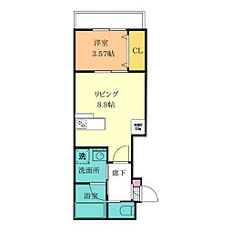 Le Ciel Kamishakujii 2階1LDKの間取り