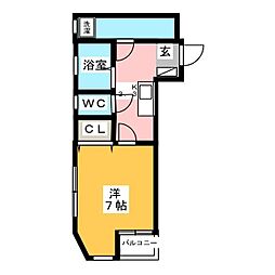 Park View豊玉 3階1Kの間取り