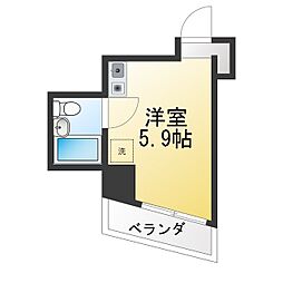 さくら館 ワンルームの間取図画像