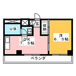 春日サンラークシノダ 1DKの間取図画像