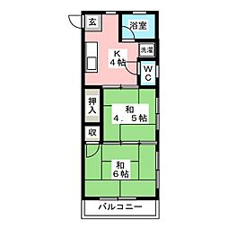 コープアカハマ 2Kの間取図画像