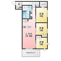 練馬区向山3丁目マンション 3LDKの間取図画像