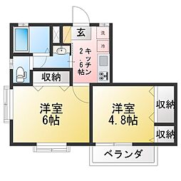 カサ・デ・ボニータ 2Kの間取図画像