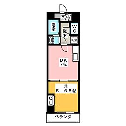 ジェノヴィア練馬春日町スカイガーデン 1DKの間取図画像