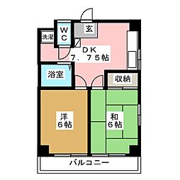 プロスパー1 2DKの間取図画像