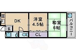 マンション淀 2DKの間取図画像