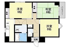 アイキューブ都島 3Kの間取図画像