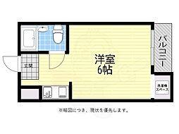 ビックバーンズマンション高殿 ワンルームの間取図画像