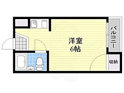 ビックバーンズマンション高殿 ワンルームの間取図画像
