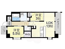 スプランディッド城東関目 9階2LDKの間取り