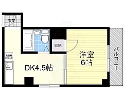 メゾン大東 1DKの間取図画像