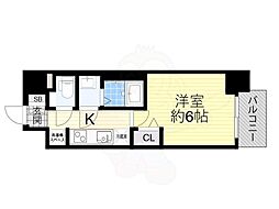 プレサンス野江内代ペルティエ 1Kの間取図画像