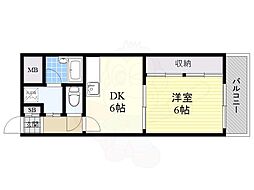 JLビル都島 1DKの間取図画像