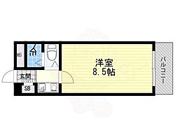 グランドピュア'90 1Kの間取図画像