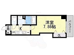 Luxe都島2 1Kの間取図画像