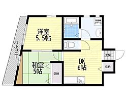 第1せいわ 2DKの間取図画像