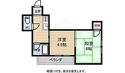 プリエール北畠 2Kの間取図画像