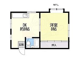 カラキマンション 1DKの間取図画像
