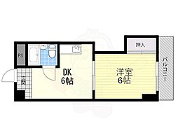 レジデンス都島 1DKの間取図画像