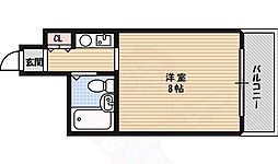 スクウェアー新森 1Kの間取図画像