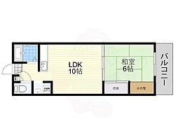 カインドビル 1LDKの間取図画像