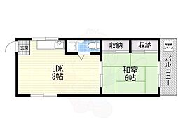 さつきマンション 1LDKの間取図画像