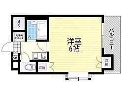 エルプラド楠風 1Kの間取図画像