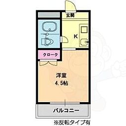 メゾン・ド・シュルヴィー ワンルームの間取図画像
