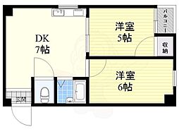 ハイツA1 2LDKの間取図画像