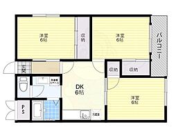 マンションエンゼル 3DKの間取図画像