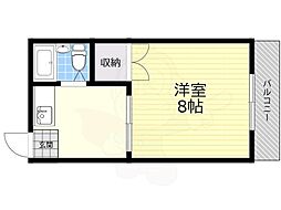 ハイツ嵯峨 1Kの間取図画像