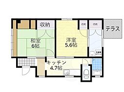 土居マンション 2Kの間取図画像