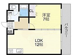 ハイツプライム 1LDKの間取図画像