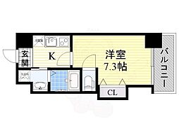 Uresidence京橋 1Kの間取図画像