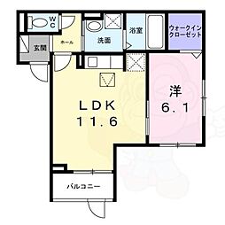 赤川4丁目アパート 1LDKの間取図画像
