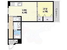 クリエオーレ今市 1LDKの間取図画像