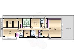 日宝ライフ桜宮 4SLDKの間取図画像